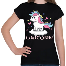 PRINTFASHION unikornis - Női póló - Fekete női póló