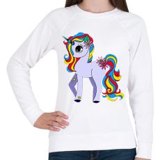 PRINTFASHION unikornis - Női pulóver - Fehér