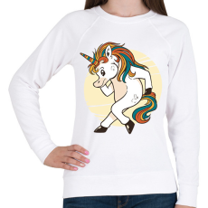 PRINTFASHION Unikornis - Női pulóver - Fehér