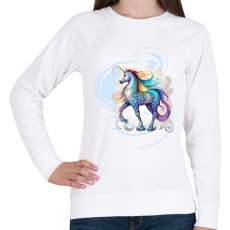 PRINTFASHION Unikornis - Női pulóver - Fehér