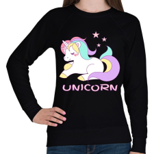 PRINTFASHION unikornis - Női pulóver - Fekete női pulóver, kardigán