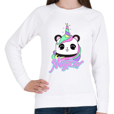 PRINTFASHION Unikornis panda - Női pulóver - Fehér női pulóver, kardigán