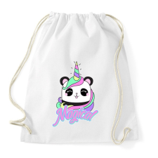 PRINTFASHION Unikornis panda - Sportzsák, Tornazsák - Fehér tornazsák