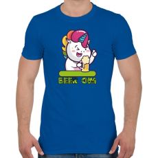 PRINTFASHION Unikornis sörrel BEER.OM - Férfi póló - Királykék