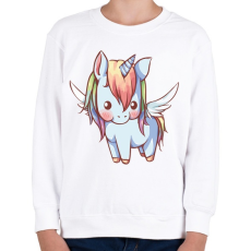 PRINTFASHION Unikornis szárnyakkal - Gyerek pulóver - Fehér