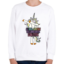 PRINTFASHION Unikornis szülinap december - Gyerek pulóver - Fehér gyerek pulóver, kardigán