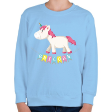 PRINTFASHION Unikornis szülinap - Gyerek pulóver - Világoskék gyerek pulóver, kardigán