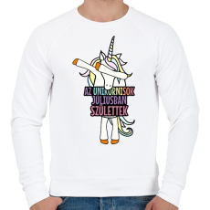 PRINTFASHION Unikornis szülinap július - Férfi pulóver - Fehér
