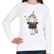 PRINTFASHION Unikornis szülinap május - Női pulóver - Fehér női pulóver, kardigán