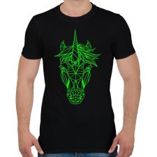 PRINTFASHION Unikornis vektor - Férfi póló - Fekete férfi póló