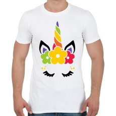 PRINTFASHION Unikornis virágokkal - Férfi póló - Fehér