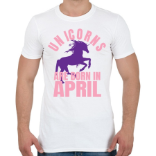 PRINTFASHION Unikornisok áprilisban születtek - Férfi póló - Fehér férfi póló