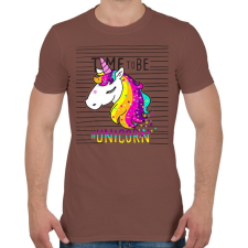 PRINTFASHION Unikornisok ideje - Férfi póló - Mogyoróbarna férfi póló