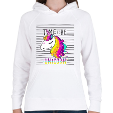 PRINTFASHION Unikornisok ideje - Női kapucnis pulóver - Fehér női pulóver, kardigán