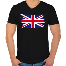 PRINTFASHION united kingdom flag  - Férfi V-nyakú póló - Fekete