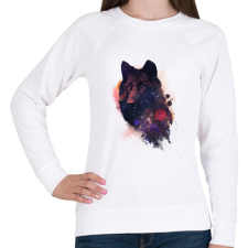 PRINTFASHION Universal wolf - Női pulóver - Fehér női pulóver, kardigán