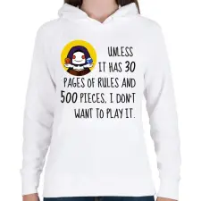 PRINTFASHION Unless it has 30 rules - Női kapucnis pulóver - Fehér női pulóver, kardigán