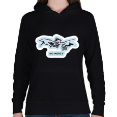PRINTFASHION UNO No Mercy - Női kapucnis pulóver - Fekete