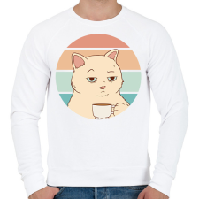 PRINTFASHION Unott macska - Férfi pulóver - Fehér férfi pulóver, kardigán