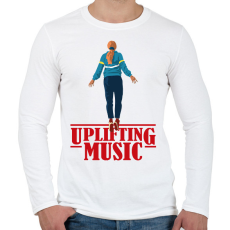 PRINTFASHION Uplifting Music Stranger Things - Férfi hosszú ujjú póló - Fehér