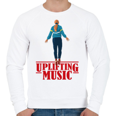 PRINTFASHION Uplifting Music Stranger Things - Férfi pulóver - Fehér