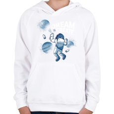 PRINTFASHION Űr graffiti - Gyerek kapucnis pulóver - Fehér
