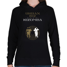 PRINTFASHION Urbankiz Kizomba dancer S0208 gold-white - Női kapucnis pulóver - Fekete