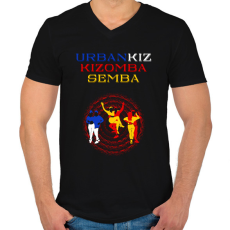 PRINTFASHION UrbanKiz Kizomba Semba táncos S0201-forBlack - Férfi V-nyakú póló - Fekete