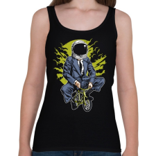 PRINTFASHION Űrbiciklis - Női atléta - Fekete női trikó