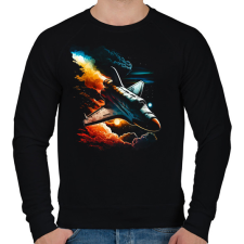 PRINTFASHION Űrhajó - Férfi pulóver - Fekete férfi pulóver, kardigán