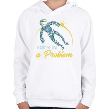 PRINTFASHION Űrhajós 02 - Houston we have a problem - Gyerek kapucnis pulóver - Fehér gyerek pulóver, kardigán