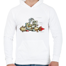 PRINTFASHION Űrhajós a motoron - Férfi kapucnis pulóver - Fehér női pulóver, kardigán