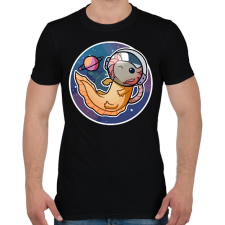 PRINTFASHION Űrhajós axolotl - Férfi póló - Fekete férfi póló