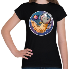 PRINTFASHION Űrhajós axolotl - Női póló - Fekete női póló
