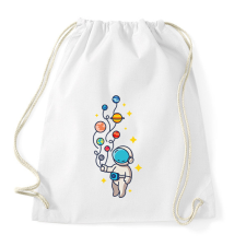 PRINTFASHION Űrhajós bolygókkal - Sportzsák, Tornazsák - Fehér tornazsák