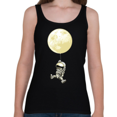 PRINTFASHION Űrhajós és a hold lufi - Női atléta - Fekete