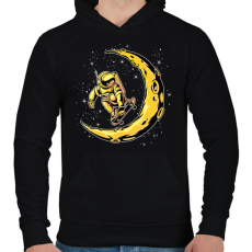 PRINTFASHION Űrhajós  - Férfi kapucnis pulóver - Fekete