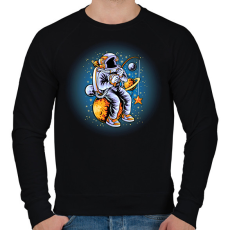 PRINTFASHION űrhajós - Férfi pulóver - Fekete