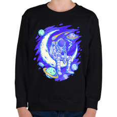 PRINTFASHION űrhajós - Gyerek pulóver - Fekete