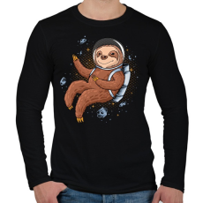 PRINTFASHION Űrhajós lajhár - Férfi hosszú ujjú póló - Fekete