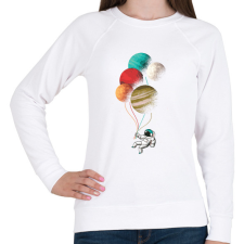 PRINTFASHION Űrhajós lufikkal - Női pulóver - Fehér női pulóver, kardigán