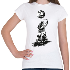 PRINTFASHION Űrhajós lufival - Női póló - Fehér