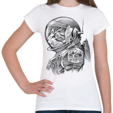 PRINTFASHION Űrhajós macska - Női póló - Fehér női póló