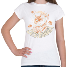 PRINTFASHION Űrhajós macska - Női póló - Fehér