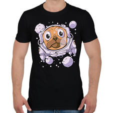 PRINTFASHION Űrhajós mopsz - Férfi póló - Fekete férfi póló