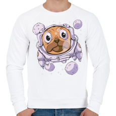 PRINTFASHION Űrhajós mopsz - Férfi pulóver - Fehér