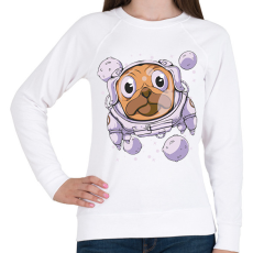 PRINTFASHION Űrhajós mopsz - Női pulóver - Fehér