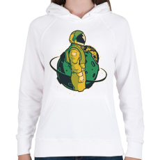 PRINTFASHION Űrhajós - Női kapucnis pulóver - Fehér