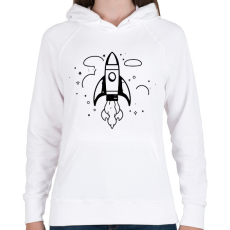 PRINTFASHION űrhajós - Női kapucnis pulóver - Fehér