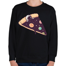 PRINTFASHION Űrhajós pizza - Gyerek pulóver - Fekete gyerek pulóver, kardigán